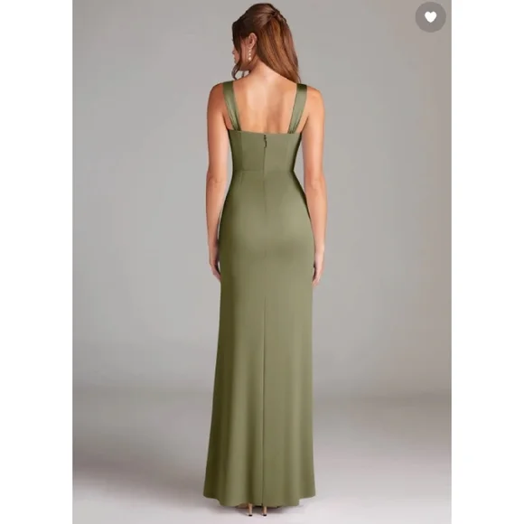 Azazie Denice Pistachio A6 Satin Bridesmaid Dress - Picture 2 of 7